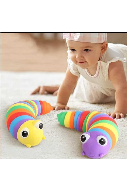 Oyuncak Söktak Eğlenceli, Stres Ve Anksiyete Giderici Montessori Tırtıl Oyuncağı Renkli