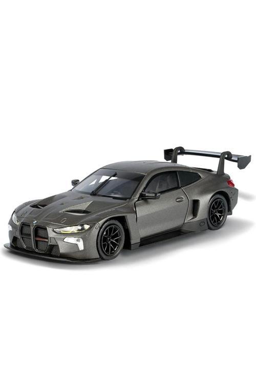 Koleksiyon 1 / 24 Ölçek Bmw M4 Gt3 Gri Model Metal Araba