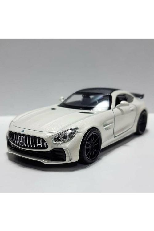 1.36 Ölçek Marka Lisanslı Mercedes Amg Gtr Beyaz Renk 12Cm Model Metal Araba