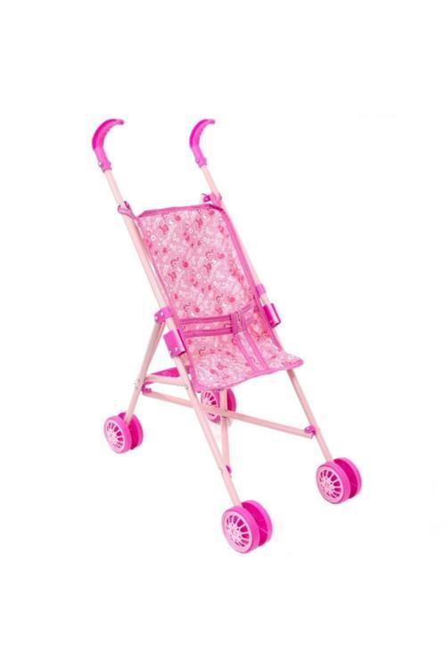 Katlanabilir Metal Baston Puset Çilekli 4 Tekerlekli Oyuncak