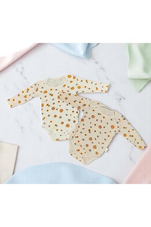 Milays Baby Arı Desen Çocuk Bebek Body İkili Set. (. 1-3-6-9 Ay)(1- 1,5 -2 -3  Yaş)  %100 Pamuk