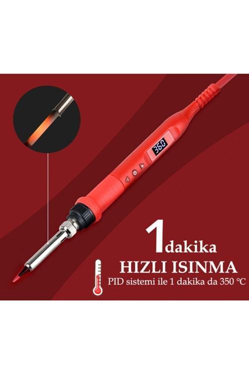 JCD 908U 80 Watt Dijital Göstergeli Ayarlı Kalem Havya Anında Isınma 80w