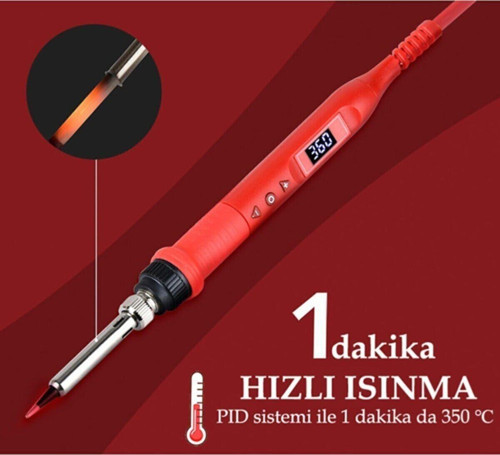 JCD 908U 80 Watt Dijital Göstergeli Ayarlı Kalem Havya Anında Isınma 80w