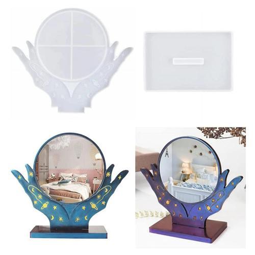 Epoksi Desenli Ayaklı Ayna Kalıbı - Dekoratif Masaüstü Ayna için Silikon Kalıp