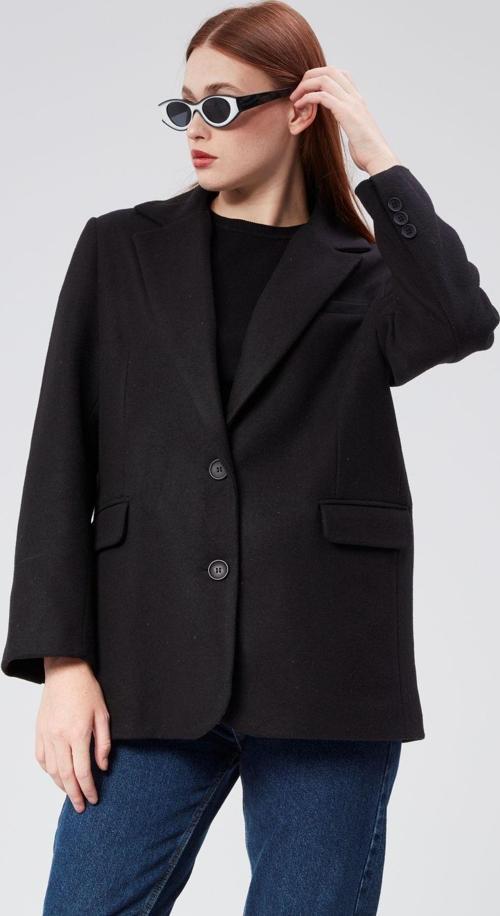 Kruvaze Yaka Regular Fit Kaşe Ceket