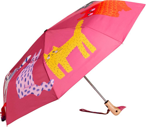 Original Duckhead Duck Kompakt Şemsiye Arty Cats Fuschia