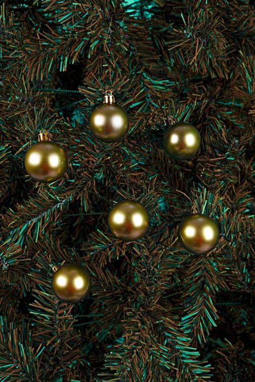 6lı Yılbaşı Çam Ağacı Topu 4cm Gold