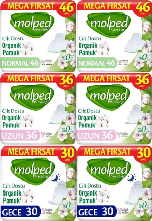 Pure&Soft Hijyenik Ped Avantaj PK Normal 92 + Uzun 72 + Gece 60 Toplam : 224 Adet