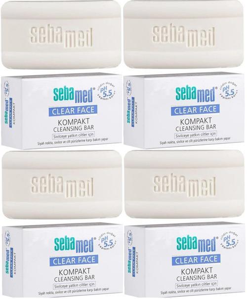 Clear Face Kompakt Yüz Temizleme  Barı Sabun Sivilceye Yatkın Cilt 100GR (4 Lü Set)