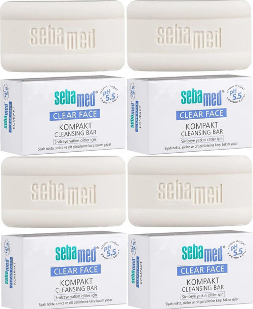 Clear Face Kompakt Yüz Temizleme Barı Sabun Sivilceye Yatkın Cilt 100GR (4 Lü Set)