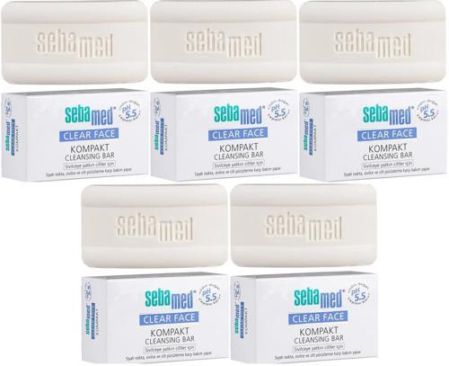 Clear Face Kompakt Yüz Temizleme  Barı Sabun Sivilceye Yatkın Cilt 100GR (5 Li Set)