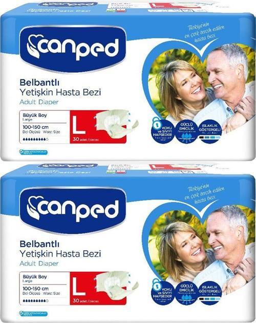 Hasta Bezi Yetişkin Bel Bantlı Polietilen L - Büyük - Large 60 Adet