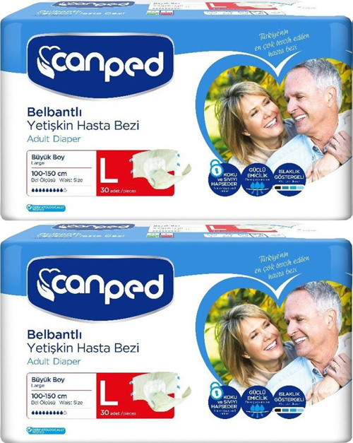 Hasta Bezi Yetişkin Bel Bantlı Polietilen L - Büyük - Large 60 Adet