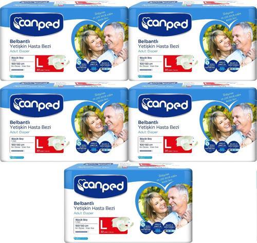 Hasta Bezi Yetişkin Bel Bantlı Polietilen L - Büyük Boy 150 Adet