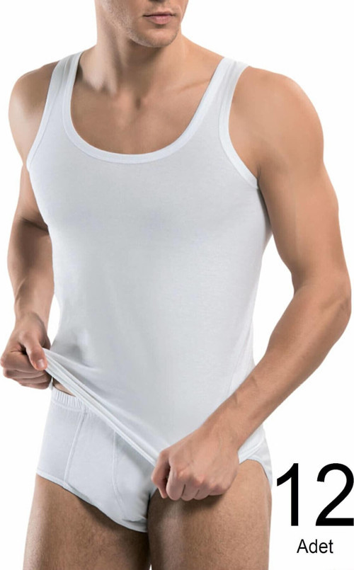 Erkek Beyaz 12'Li Paket Atlet Külot Takım Elf568T01010109Ccm12 Çok Renkli 2Xl