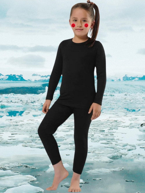 Kız Çocuk Termal Alt-Üst Set Takım Siyah Siyah 8-10