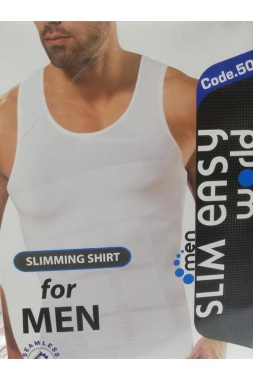 Men Slim Easy Erkek Korse Atlet Bir Beden Inceltir Siyah 2Xl