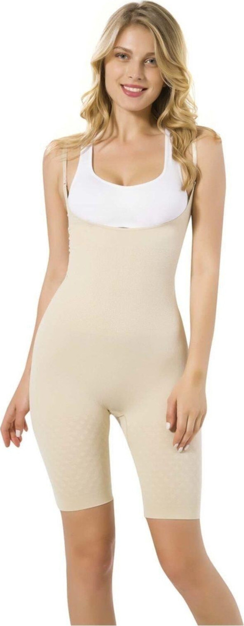 Kadın Ten Seamless Göğsü Açık Boxer Boy Korse Ten S