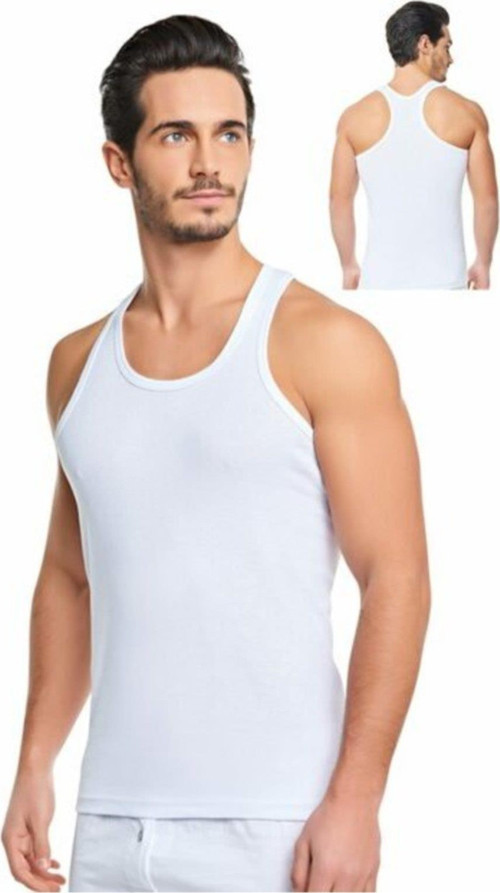Erkek Sporcu Rambo Atlet 6 Lı Beyaz Xl