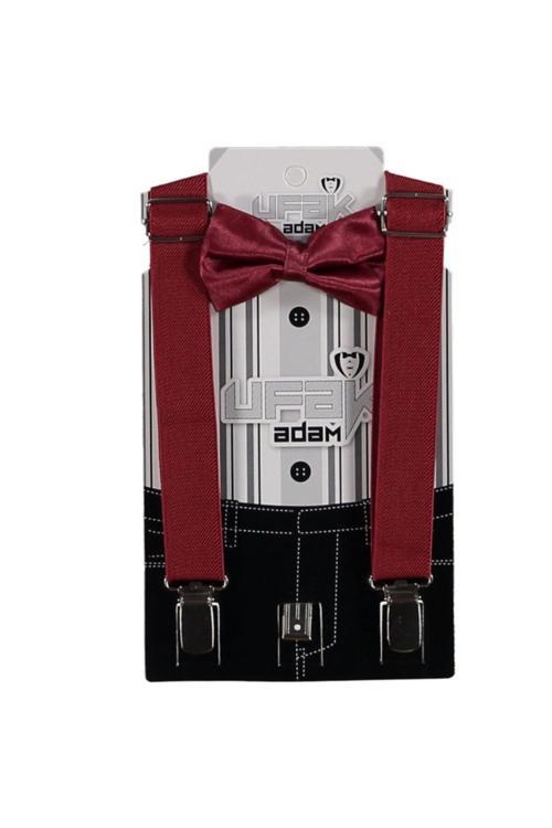 Erkek Çocuk Bordo Papyon Askı Takımı Bordo Tek Ebat