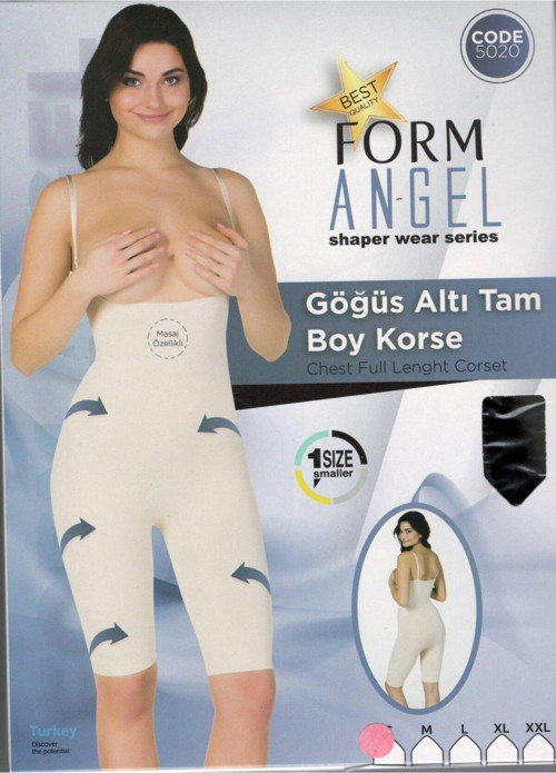 Siyah 5020 Boydan Paçalı Korse Siyah M