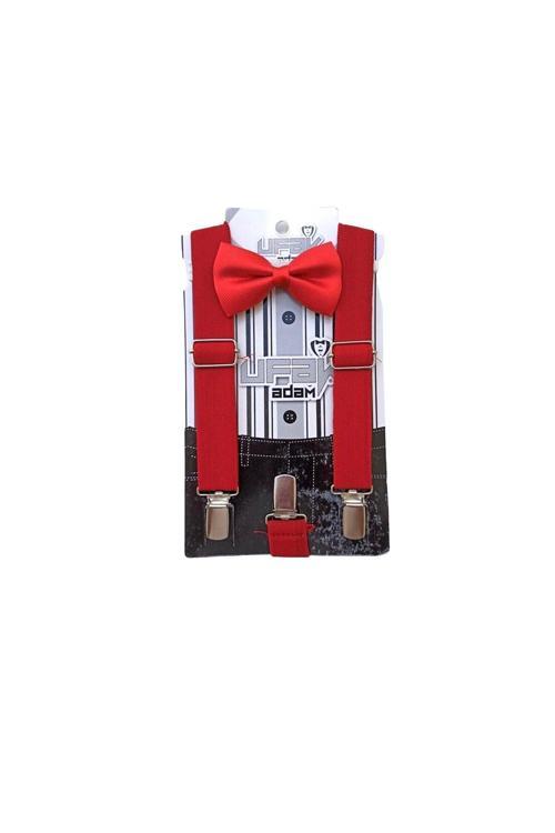 Pantolon Askısı Ve Papyon Kırmızı 4-6