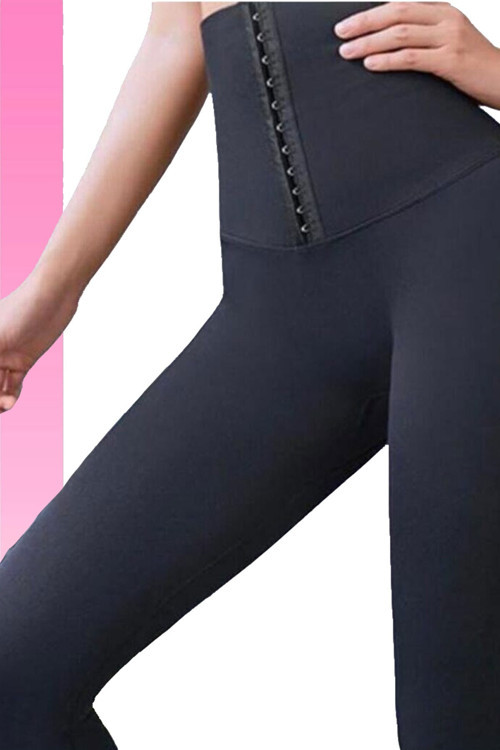 Siyah Inceltici Sıkılaştırıcı Yüksek Bel Korse Ağraflı Tayt Siyah 2Xl
