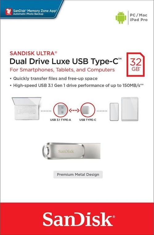 Ultra Dual Drive Luxe 32GB USB 3.1 Type-C SDDDC4-032G-G46