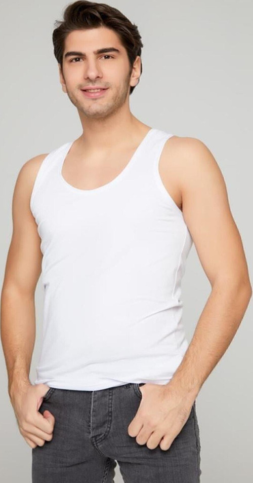 Erkek Beyaz Atlet %100 Pamuk 7'Li Paket Beyaz Xl