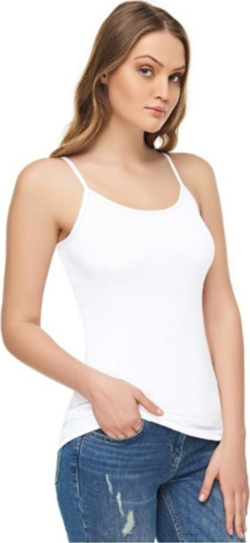 Kadın Beyaz 3'Lü Paket Likralı Modal İp Askılı Atlet Body Beyaz Xl