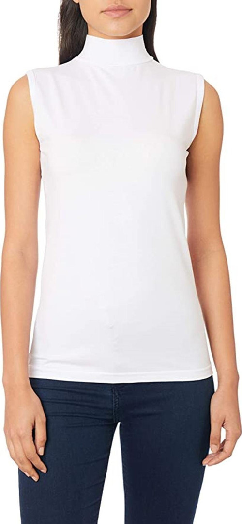 Kota Beyaz Sıfırkol Boğazlı Kadın Body Yeni Sezon Beyaz L-Xl