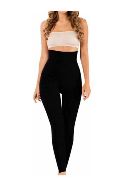 Kadın Siyah Yüksek Bel Şekillendirici Tayt Korse Kadın Korse S-L-M-Xl Siyah M