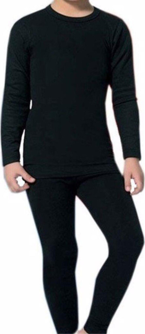Erkek Çocuk Termal Alt Üst Takım 0135-0136 Siyah 8-10 Yaş