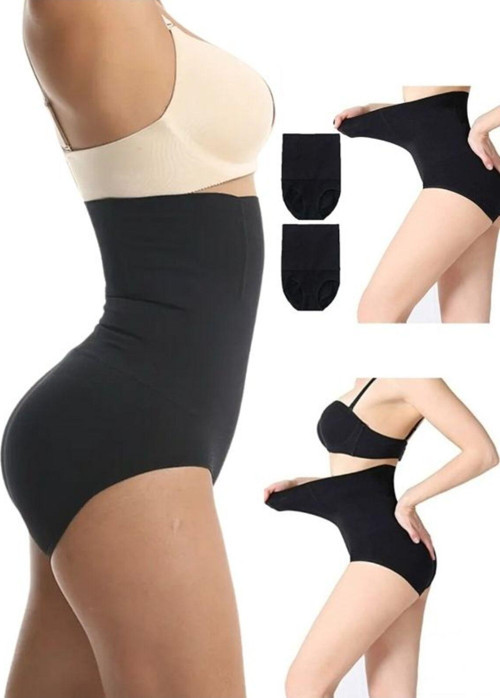 Sıkılaştırıcı 1 Beden İncelten Yüksek Bel Silikonlu Kadın Slip Külot Korse Siyah 3Xl