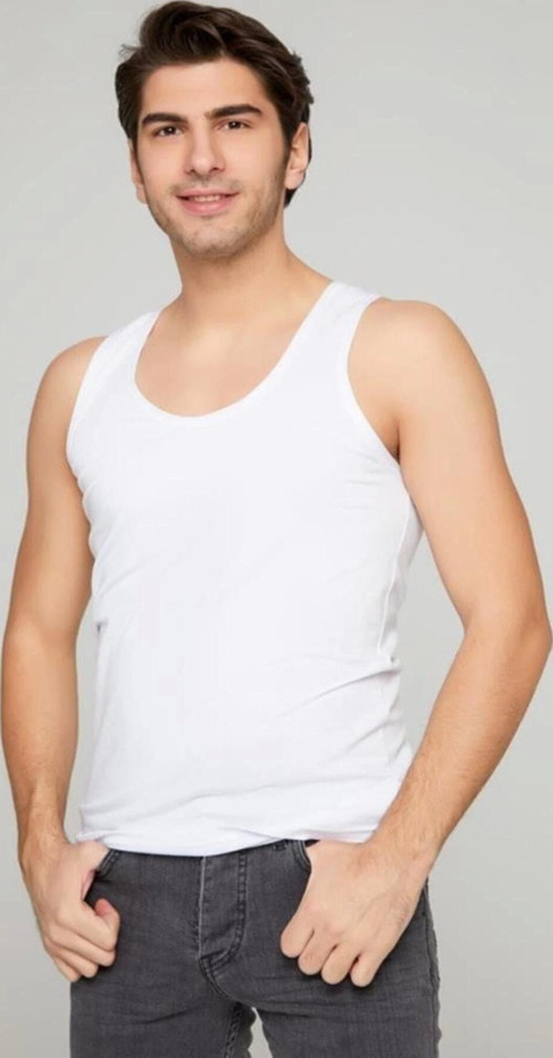 Erkek Beyaz Atlet %100 Pamuk 7'Li Paket Yeni Sezon Beyaz M