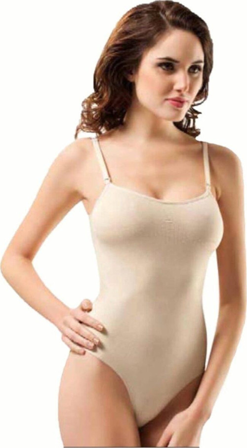 Korse Ip Askılı Bayan Çıtçıtlı Body Korse Ten Xl