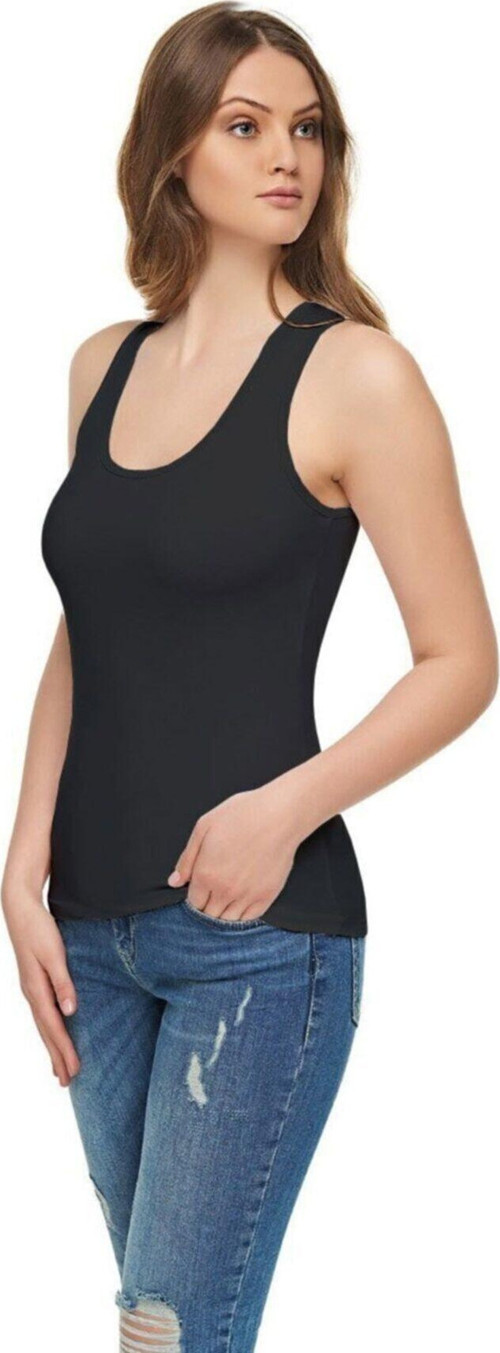 Kadın Siyah Geniş Askılı Elestan 3'Lü Paket Atlet Siyah Xl