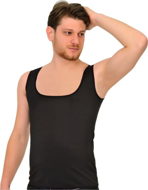 Erkek Siyah Sauna Termal Atlet Zayıflatıcı Atlet Spor Atlet Siyah L
