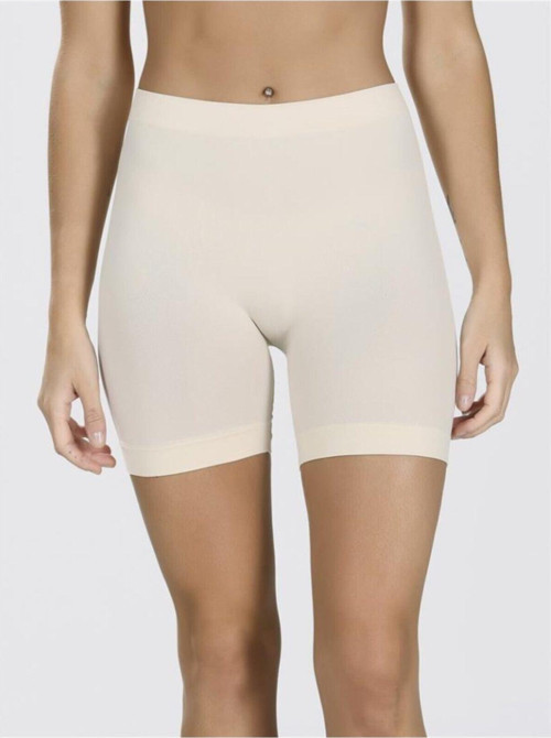 Kadın Bej Poky Dikişsiz Toparlayıcı Esnek Külot Şort Ten S