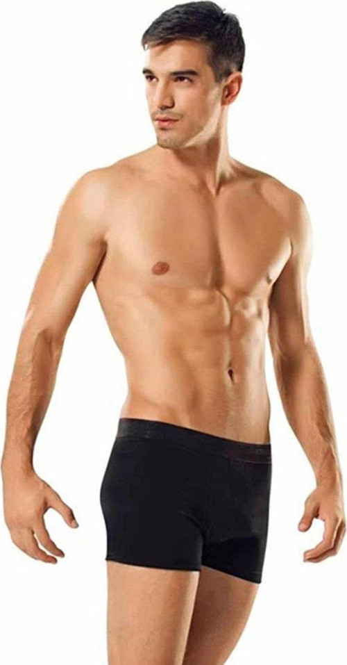 Erkek Likralı Elastan Boxer Siyah Renk 6'Lı Paket Siyah L