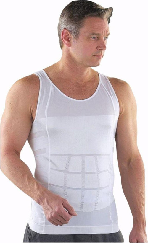 Erkek Slim Fit Korse Atlet 2 Adet Beyaz M