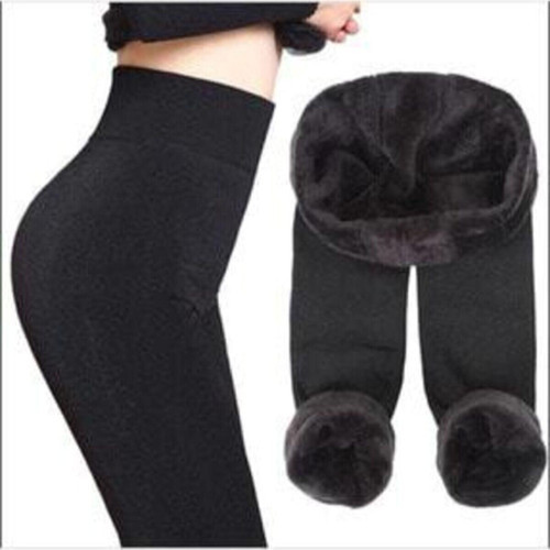 Bayan Kışlık Içi Peluş Termal Tayt Siyah-9020 Siyah L-Xl
