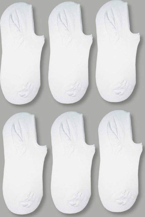 Kadın Beyaz Çift Umberto Görünmez Bambu Sneakers Çorap 6 Lı Beyaz 36-40