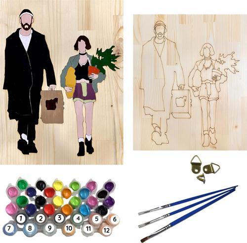 Leon - Sayılarla Ahşap Boyama Hobi Seti Boyalar ve Fırçalar Dahil 40x50cm