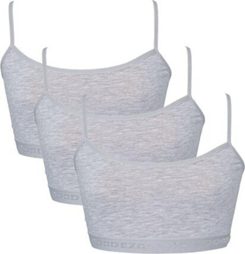 Kız Çocuk 3'Lü Paket Alıştırma Sütyeni Gri L-Xl