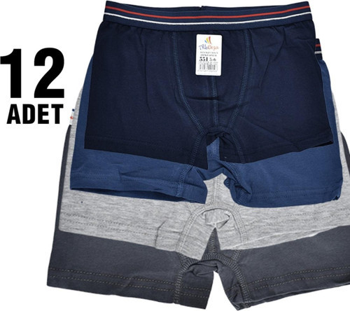 Aldeza 551 Düz Erkek Çocuk Boxer 12'Li Çok Renkli 7-8 Yaş