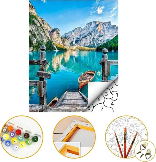 Prags Doğa Parkı - Sayılarla Boyama Seti Kasnaklı 40x50cm Boyalar ve Fırçalar Dahil