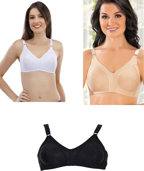 Dikişsiz Jarse Toparlayıcı Kadın Sütyen 3'Lü Paket Çok Renkli 100