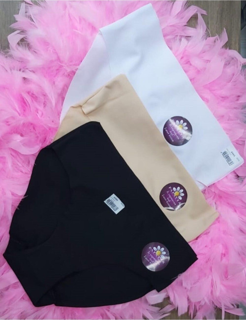 3 Lü Lazer Kesim Iz Yapmaz Külot Yüksek Bel Siyah - Beyaz - Ten L-Xl