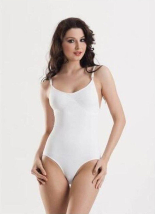 9016 Ayar Askı Çıtçıtlı Badi Korse Beyaz L